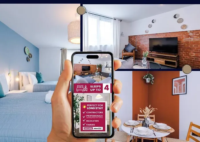 Luxurious 1-Bedroom Apartment, Sleeps 4, Free Parking